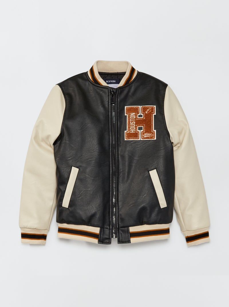 Blouson style 'campus' noir - Kiabi