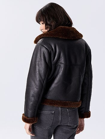 Blouson style peau lainée