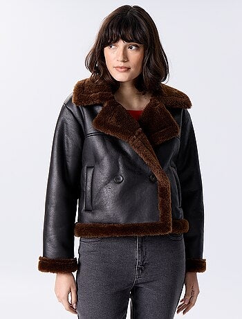 Blouson style peau lainée