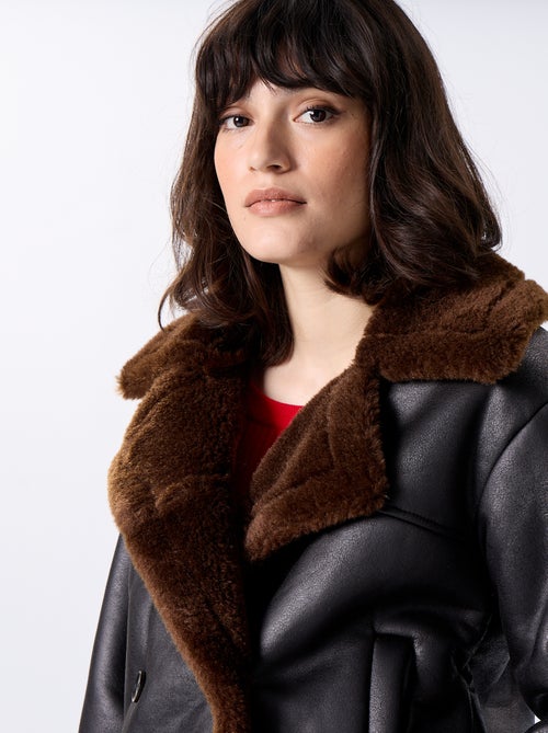 Blouson style peau lainée - Kiabi