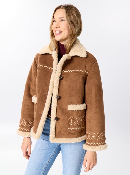 Blouson style peau lainée - Kiabi
