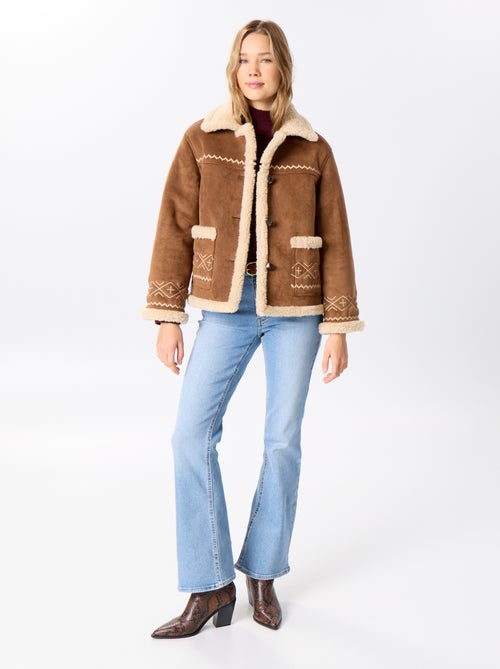 Blouson style peau lainée - Kiabi