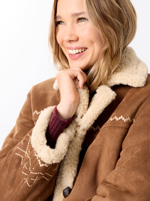 Blouson style peau lainée - Kiabi