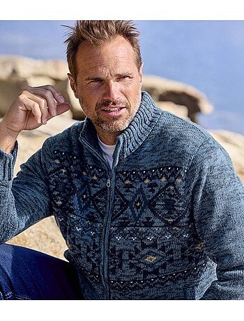 Blouson Tricot Jacquard Doublé Sherpa - ATLAS FOR MEN
