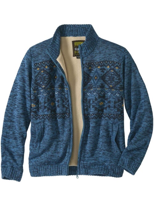Blouson Tricot Jacquard Doublé Sherpa - ATLAS FOR MEN - Kiabi Blouson Tricot Jacquard Doublé Sherpa - ATLAS FOR MEN - Kiabi