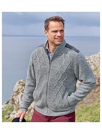 Blouson Tricot Zippé Doublé Polaire - ATLAS FOR MEN