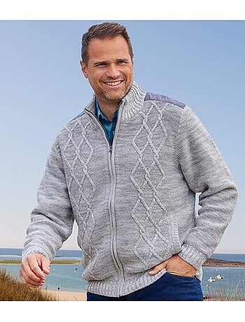 Blouson Tricot Zippé Doublé Polaire - ATLAS FOR MEN