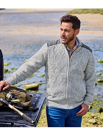 Blouson Tricot Zippé Doublé Polaire - ATLAS FOR MEN