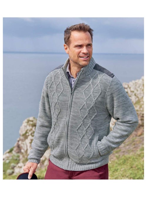 Blouson Tricot Zippé Doublé Polaire - ATLAS FOR MEN - Kiabi Blouson Tricot Zippé Doublé Polaire - ATLAS FOR MEN - Kiabi