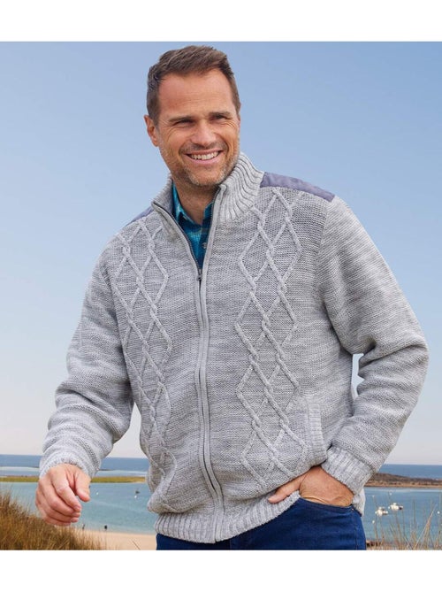 Blouson Tricot Zippé Doublé Polaire - ATLAS FOR MEN - Kiabi Blouson Tricot Zippé Doublé Polaire - ATLAS FOR MEN - Kiabi