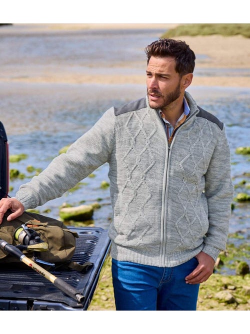 Blouson Tricot Zippé Doublé Polaire - ATLAS FOR MEN - Kiabi Blouson Tricot Zippé Doublé Polaire - ATLAS FOR MEN - Kiabi