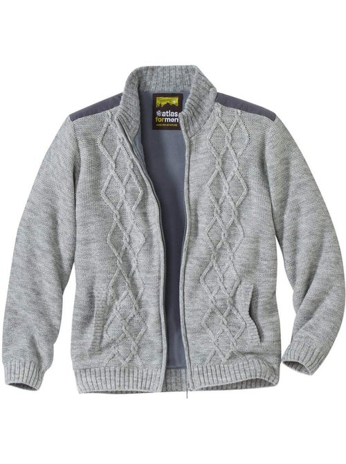 Blouson tricot zippé doublé polaire  - atlas for men - Kiabi