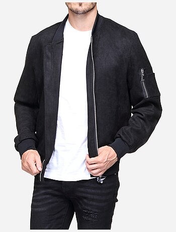 Blouson uni en suédine - Frilivin