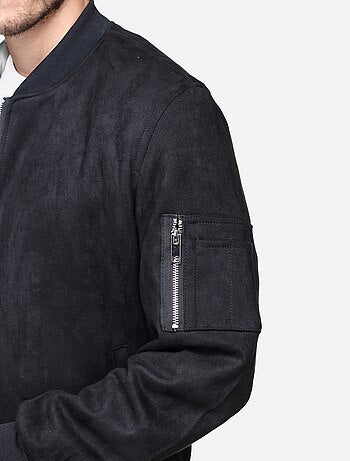 Blouson uni en suédine - Frilivin