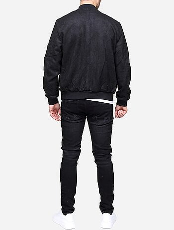 Blouson uni en suédine - Frilivin