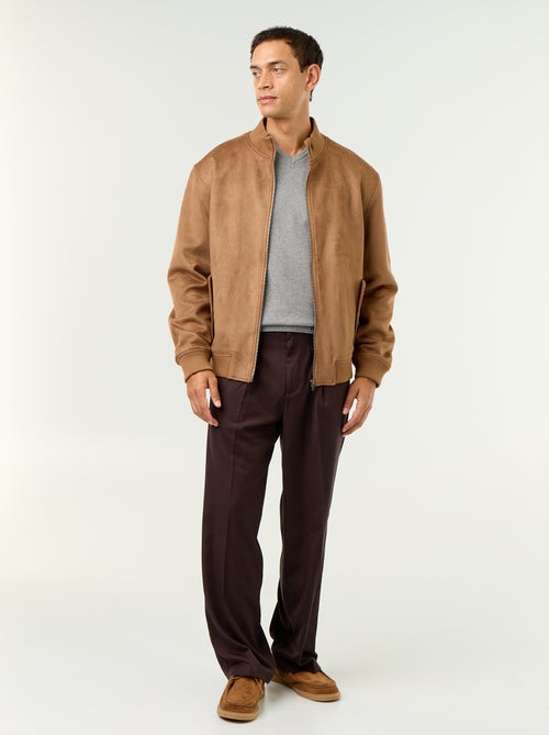 Blouson van suèdelook met rits - Kiabi