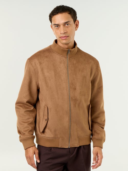Blouson van suèdelook met rits - Kiabi