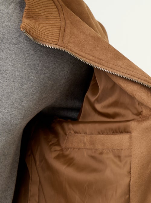 Blouson van suèdelook met rits - Kiabi