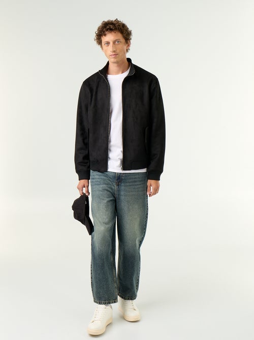 Blouson van suèdelook met rits - Kiabi