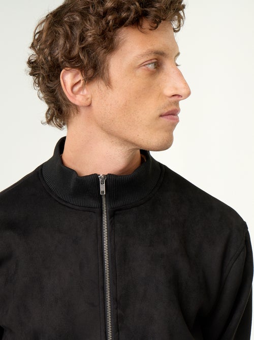 Blouson van suèdelook met rits - Kiabi