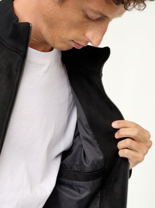 Blouson van suèdelook met rits - Kiabi