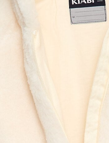 Blouson zippé à capuche en fausse fourrure