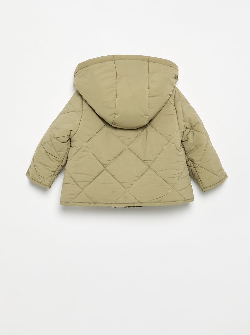 Blouson zippé à capuche Vert - Kiabi