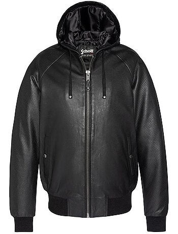 Blousons Homme Schott Cuir Capuche