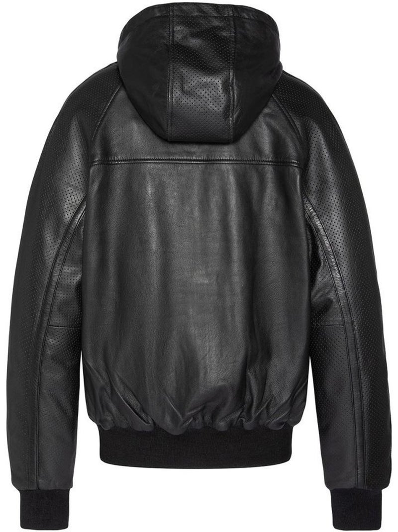 Blousons Homme Schott Cuir Capuche Noir - Kiabi