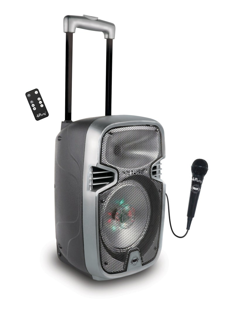 Bluetooth karaoke avec roulettes, lumières et micro Noir - Kiabi