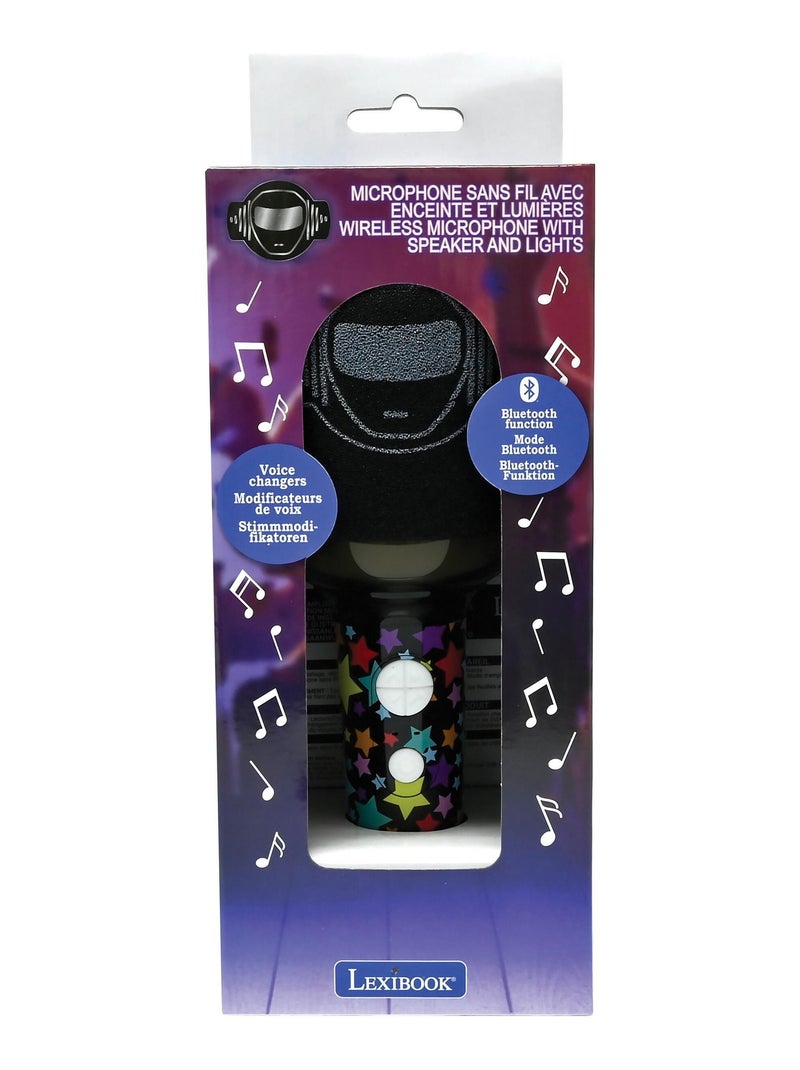 Bluetooth/draadloze karaoke microfoon met geluid- en lichteffecten Zwart - Kiabi