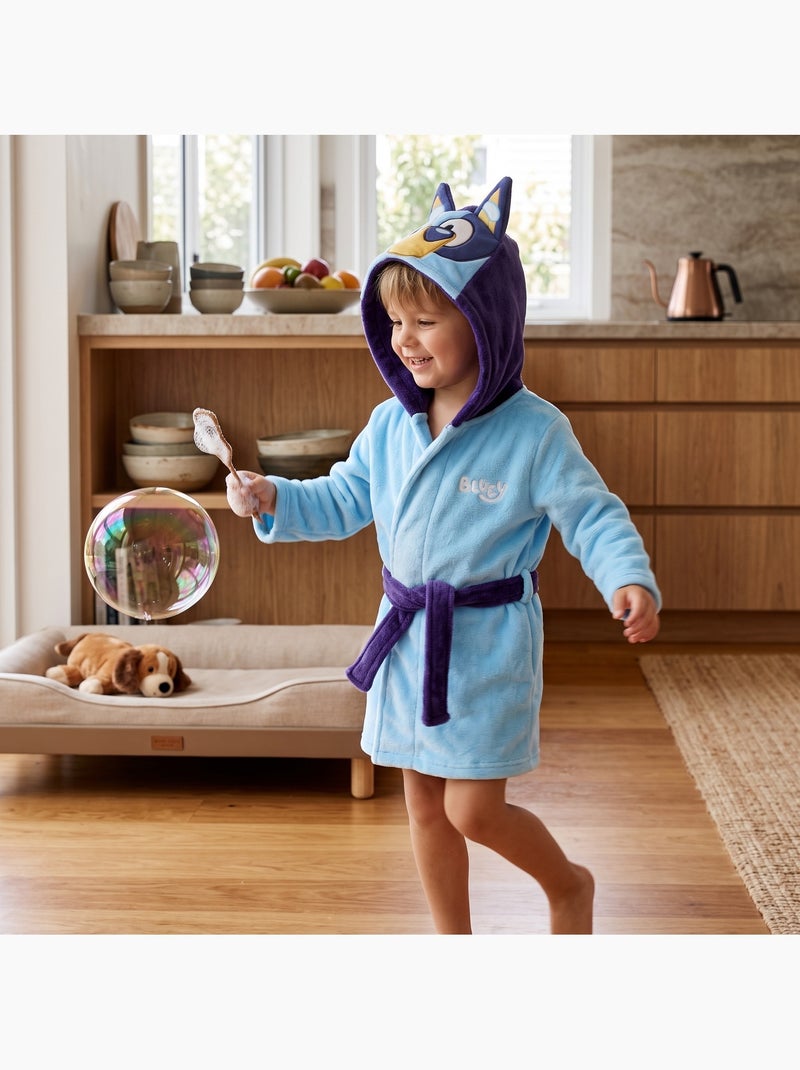 Bluey - peignoir à capuche avec ceinture Bleu - Kiabi