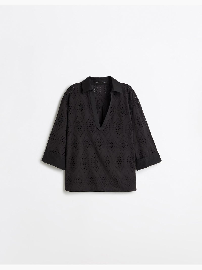 Blus met borduurwerk, MO Fashion Zwart - Kiabi