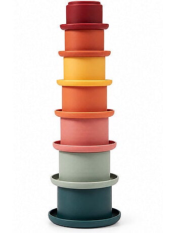 Bo jungle | gobelets empilables en silicone bébé jeu d'éveil et de bain