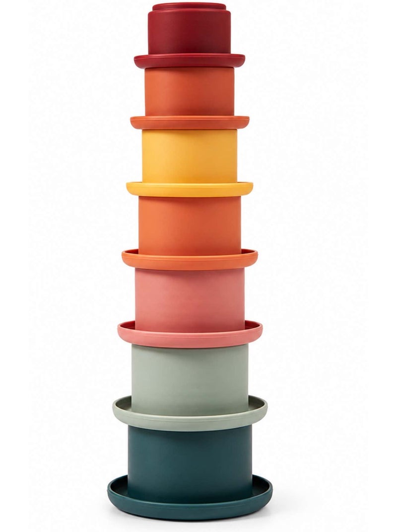 Bo jungle | gobelets empilables en silicone bébé jeu d'éveil et de bain Marron - Kiabi