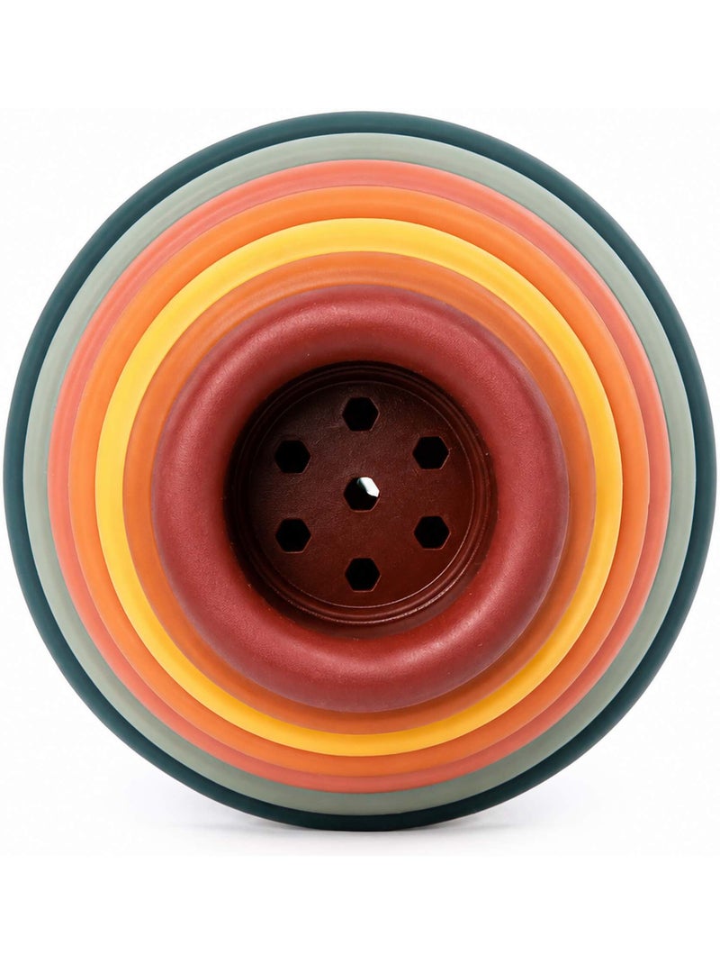 Bo jungle | gobelets empilables en silicone bébé jeu d'éveil et de bain Marron - Kiabi