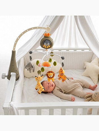 Bo jungle | mobile musical bébé avec projecteur veilleuse bruit blanc tropicana