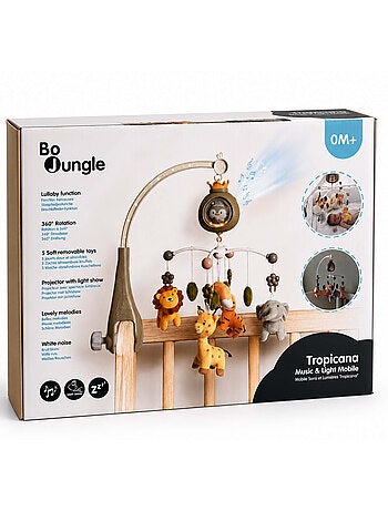 Bo jungle | mobile musical bébé avec projecteur veilleuse bruit blanc tropicana