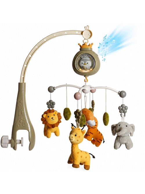 Bo jungle | mobile musical bébé avec projecteur veilleuse bruit blanc tropicana - Kiabi