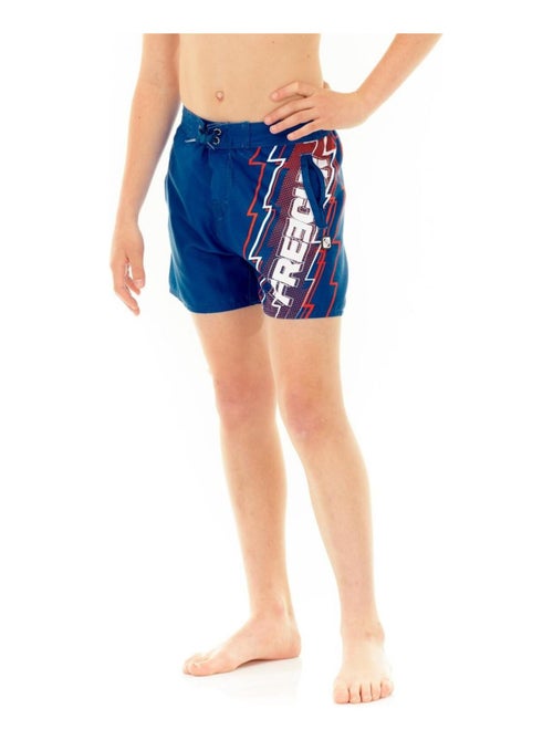 Boardshort court garçon ceinture demi-élastiquée eclair freegun - Kiabi Boardshort court garçon ceinture demi-élastiquée eclair freegun - Kiabi