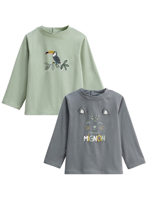 Boavista 2-pack kindershirts met lange mouwen - Kiabi