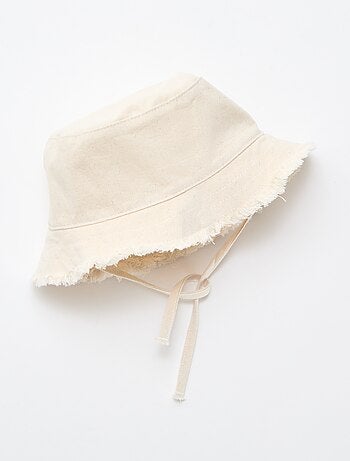 Bob à franges avec liens uni en coton