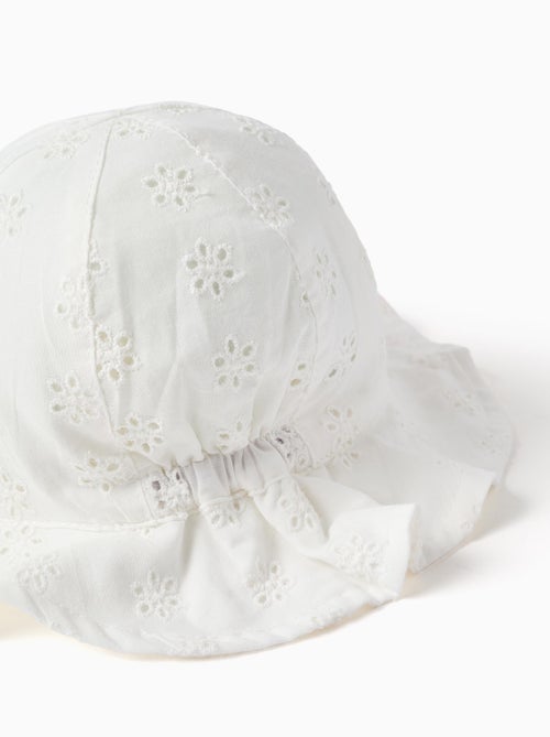 Bob en coton avec broderie anglaise - Kiabi