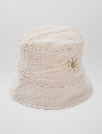 Bob en gaze de coton avec broderie soleil