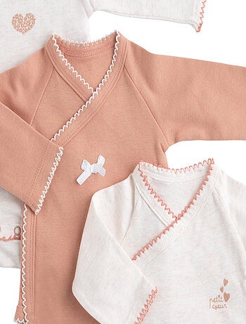 Bodies bébé manches longues en coton lot de 3 - sauthon