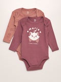 Bodies 'Disney' en jersey - lot de 2 Rose - Kiabi