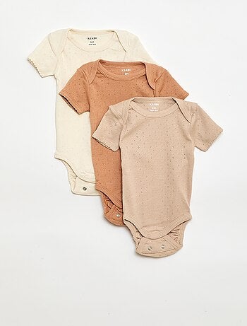 Bodies évolutif en maille unie - Lot de 3