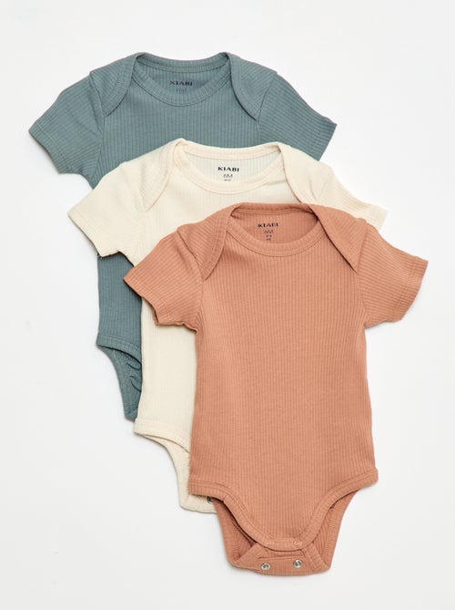 Bodies évolutif en maille unie - Lot de 3 - Kiabi