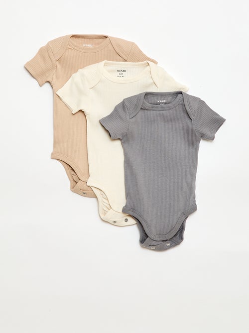 Bodies évolutif en maille unie - Lot de 3 - Kiabi Bodies évolutif en maille unie - Lot de 3 - Kiabi