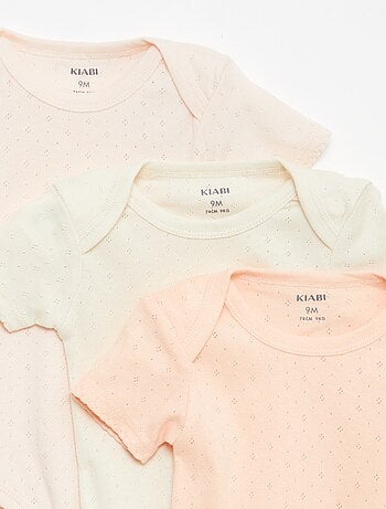 Bodies évolutif en maille unie - Lot de 3